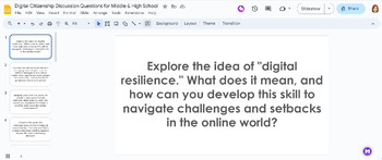 Preview of Digital Citizenship Discussion Questions for Middle & High School