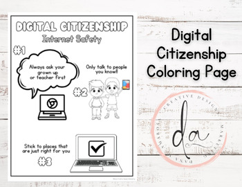 Preview of Digital Citizenship Informational Coloring Page
