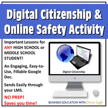 Preview of Digital Citizenship Lesson & Online Safety and Behavior Activity for Teens