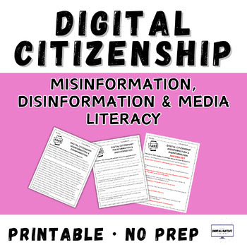 Preview of Digital Citizenship: Media Literacy - Text Evidence Practice