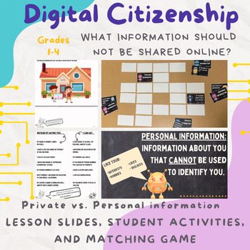 Preview of Digital Citizenship: Personal vs. Private Information