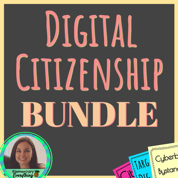 Preview of Digital Citizenship Posters | Word Wall | Essential Questions | Activity