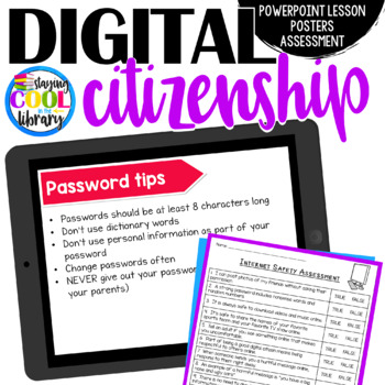 Preview of Digital Citizenship PowerPoint and Google Slides Lesson