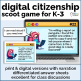 Digital Citizenship Scoot Game for K-3 Kids