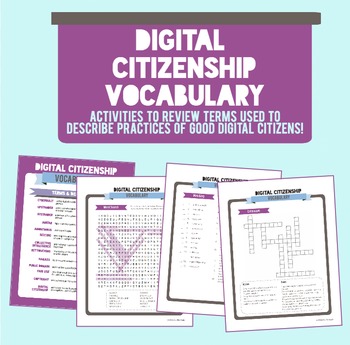 Preview of Digital Citizenship Vocabulary Activity Packet