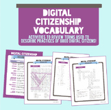 Digital Citizenship Vocabulary Activity Packet