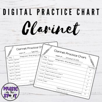 Preview of Digital Clarinet Practice Chart