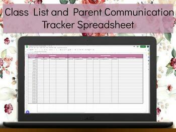 Preview of Digital Class List and Parent Communication Tracker