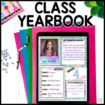 Preview of Digital Class Yearbook Project End of School Year Activity