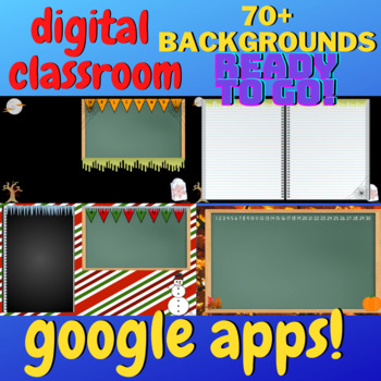 Preview of Google Slides/PowerPoint Classroom Backgrounds | 70+ Presentation Backdrops