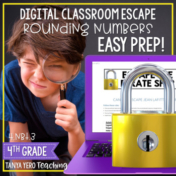 Preview of 4th Grade Math Digital Escape Room Rounding 4.NBT.3