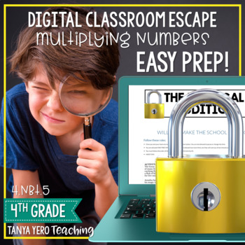 Preview of 4th Grade Math Digital Escape Room 4.NBT.5 Multiplication