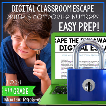 Preview of 4th Grade Math Digital Escape Room 4.OA.4 Prime and Composite Numbers