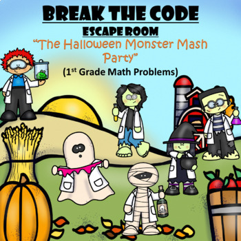 Preview of Halloween Escape Room | 1st Grade Math | Digital Google Forms | Team