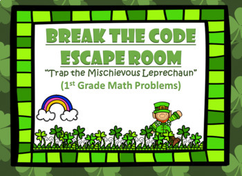 Preview of St. Patricks Escape Room | 1st Grade Math | Digital Google Forms | Teamwork