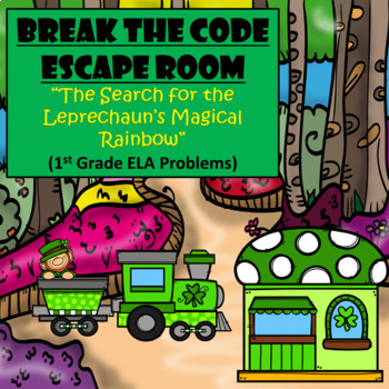 Preview of St. Patrick's Escape Room | 1st Grade Reading | Digital Google Forms | Teamwork