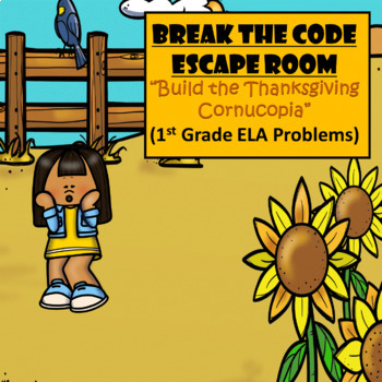 Preview of Thanksgiving Escape Room | 1st Grade Reading | Digital Google Forms | Teamwork