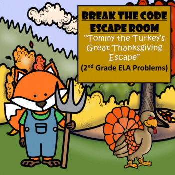 Preview of Thanksgiving Escape Room | 2nd Grade Reading | Digital Google Forms | Teamwork