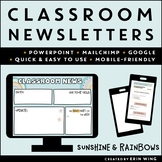 Editable Classroom Newsletter Templates - Digital and Prin