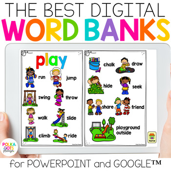 Preview of Digital Classroom Word Banks for PowerPoint and Google (TM) | Distance Learning