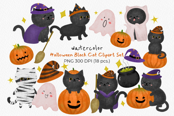cute halloween black cat