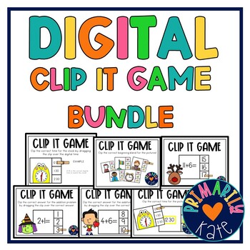 Preview of Digital Clip Cards for First Grade Bundle