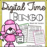 Telling Time Bingo | Hours and Half Hours | Black and Whit