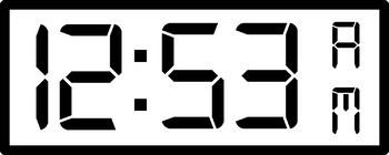 digital clock clipart black and white