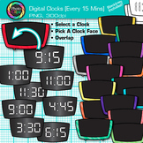 Digital Clock Clipart Every 15 Minutes: 113 School Analog 