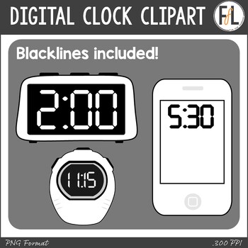 digital clocks clipart by fun for learning teachers pay teachers digital clocks clipart