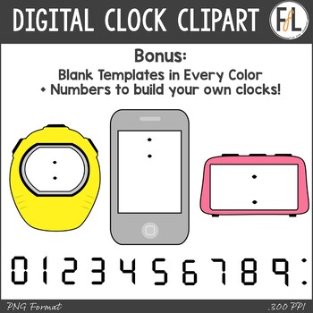 blank digital clock clip art