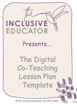 Preview of Digital Co-Teaching Lesson Plan Template
