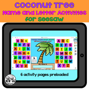 Preview of Digital Coconut Tree Name and Letter Activities for Seesaw