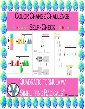 Preview of Digital Color-Change Challenge Quadratic Formula Self-Check