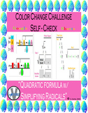 Digital Color-Change Challenge Quadratic Formula Self-Check