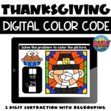 Digital Color Code Thanksgiving 2 Digit Subtraction with R