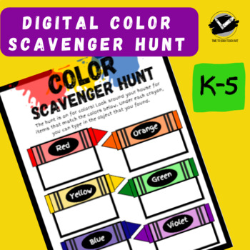 Digital Color Scavenger Hunt by Time To Gogh Teach Art | TPT