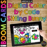 Digital Color by Code Boom Cards™ for Easter Math Fact Flu