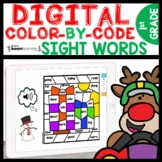 Digital Color by Code Sight Words using Boom Cards Christmas