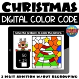 Digital Color by Number {Christmas} 2 Digit Addition w/out