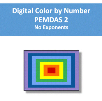 Preview of Digital Color by Number PEMDAS 2 (Order of Operations)