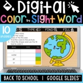 Digital Color by Sight Word | Back to School | Editable | 