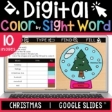 Christmas Color by Sight Word | Editable Typing Practice o