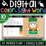 St. Patrick's Day Color by Sight Word Editable Typing Prac