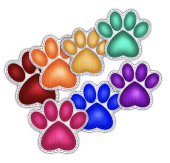 Preview of Digital Colorful Paw Print Patch Decor Bundle One