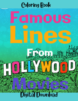 Preview of Digital Coloring Book - Famous Lines From Holywood Movies
