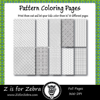 Geometric Patterns Coloring Pages - Digital Tessellation Coloring