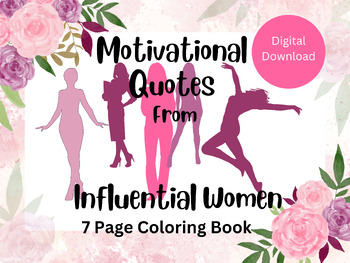 Preview of Digital Coloring Book of Inspirational Quotes from Influential Women