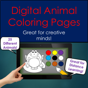 Preview of Digital Animal Coloring Pages PowerPoint No Prep down time activity