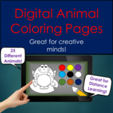 Digital Animal Coloring Pages PowerPoint No Prep down time